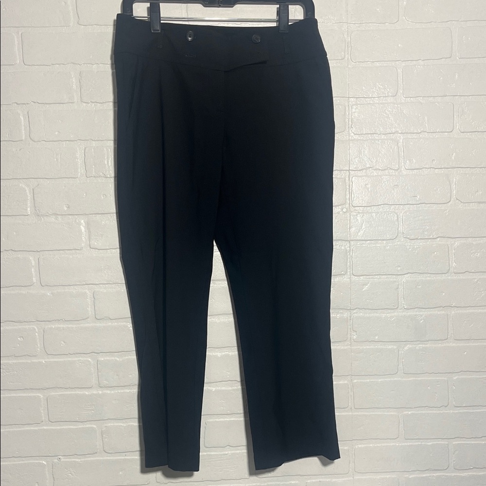 LOFT Womens Pants Marisa Black Work Pants Office Business Wool Blend Size 2